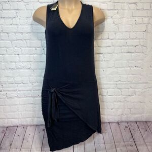 NWT Revolve Monrow navy faux wrap luxe knit dress XL